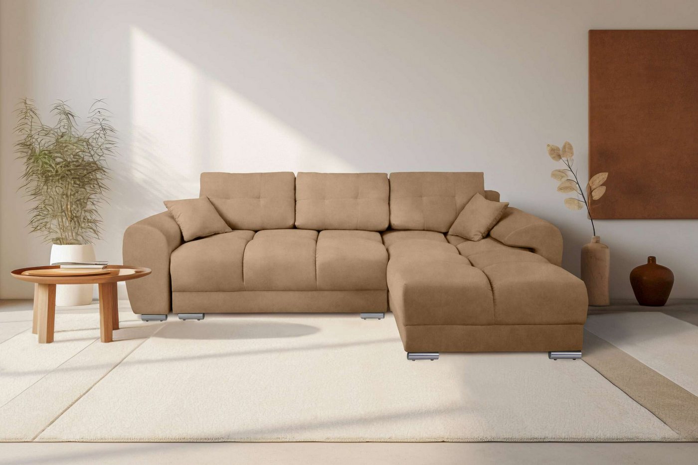 99rooms Ecksofa Adam, Sofa L-Form, Eckcouch, mit Bettfunktion, Bettkasten, günstig online kaufen