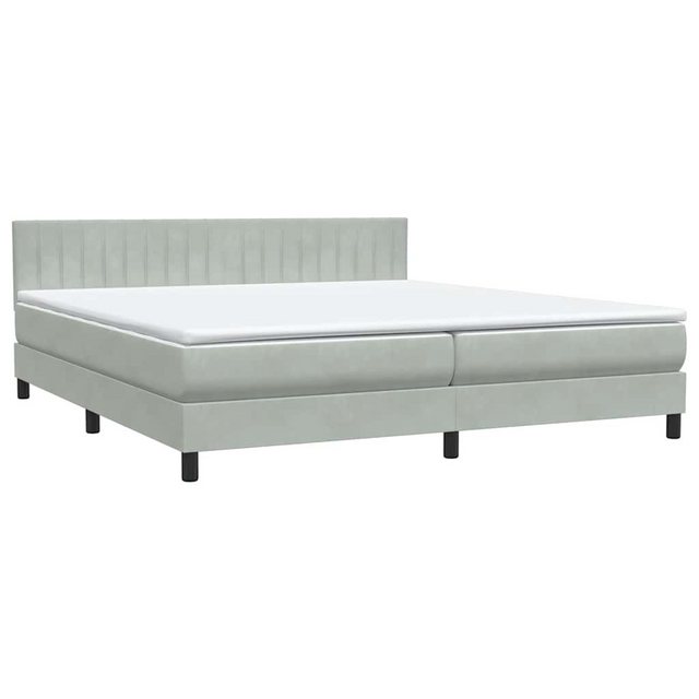 vidaXL Bett Boxspringbett mit Matratze Hellgrau 180x220 cm Samt günstig online kaufen