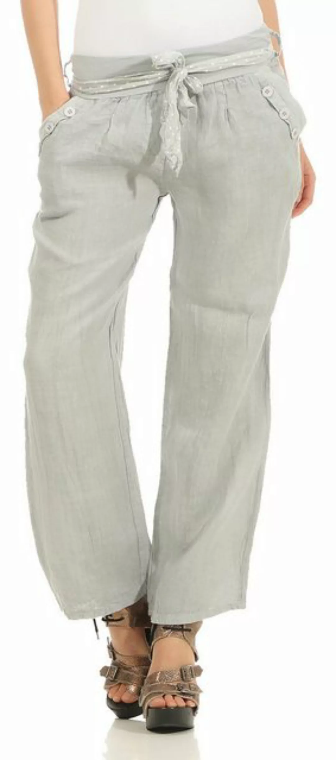 Mississhop Leinenhose Damen 100 % Leinen Freizeithose M.269 günstig online kaufen