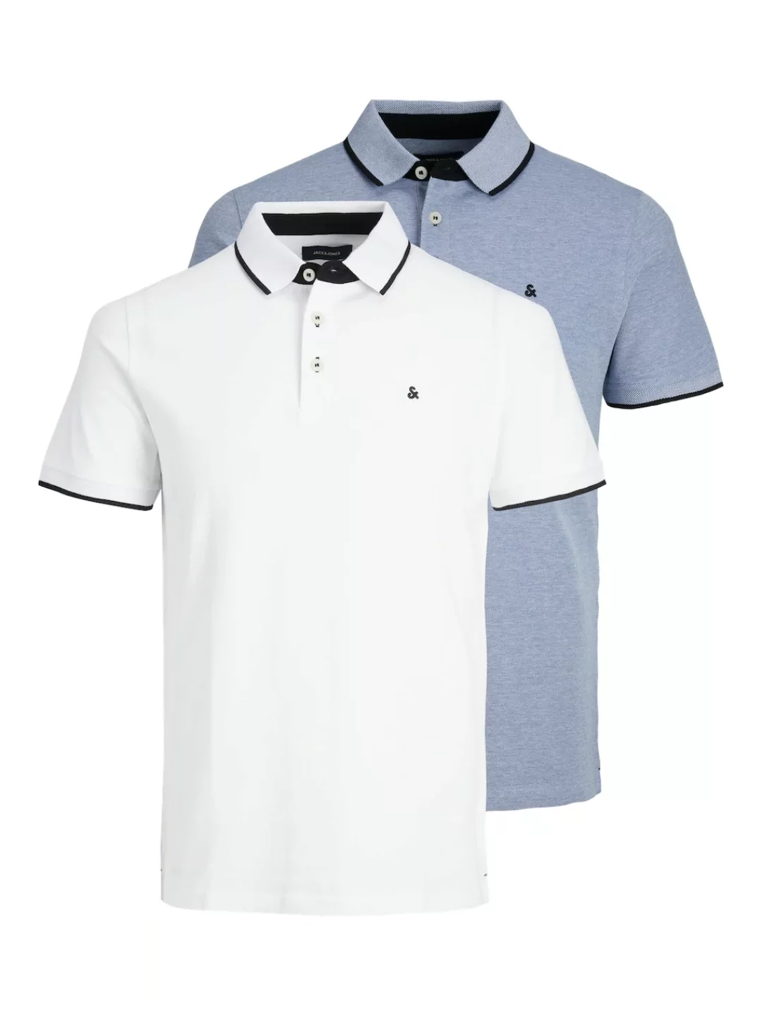 Jack & Jones Herren Poloshirt JJEPAULOS - 2er Pack - Slim Fit günstig online kaufen