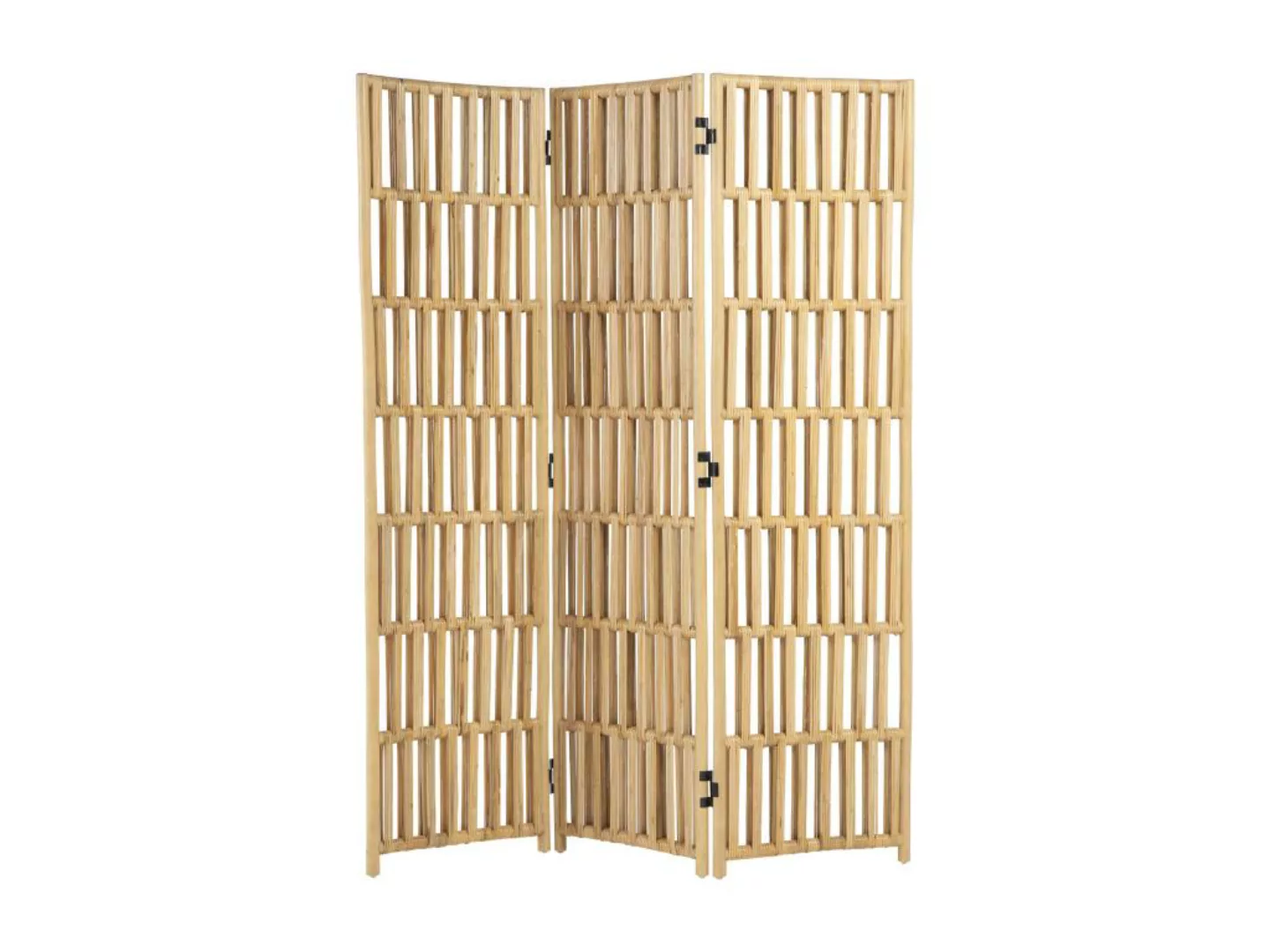 Paravent 3-teilig - Rattan - 140 x 180 cm - Holzfarben - GIDEON günstig online kaufen