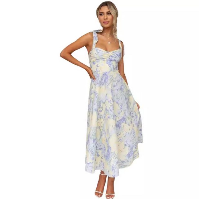 KIKI Trägerkleid Sommerkleider mit schmalem V-Ausschnitt und Neckholder günstig online kaufen