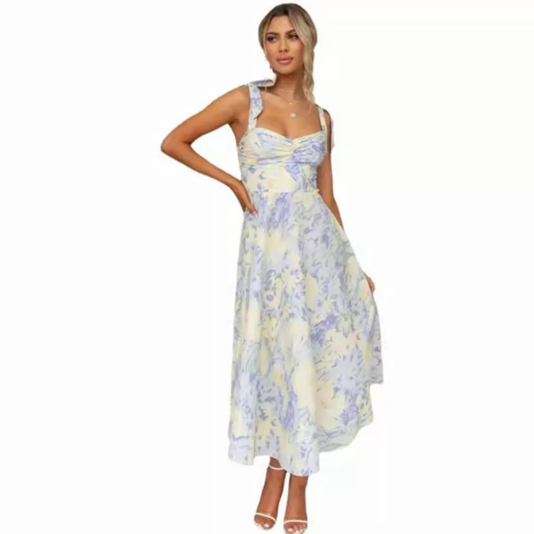 KIKI Trägerkleid Sommerkleider mit schmalem V-Ausschnitt und Neckholder günstig online kaufen