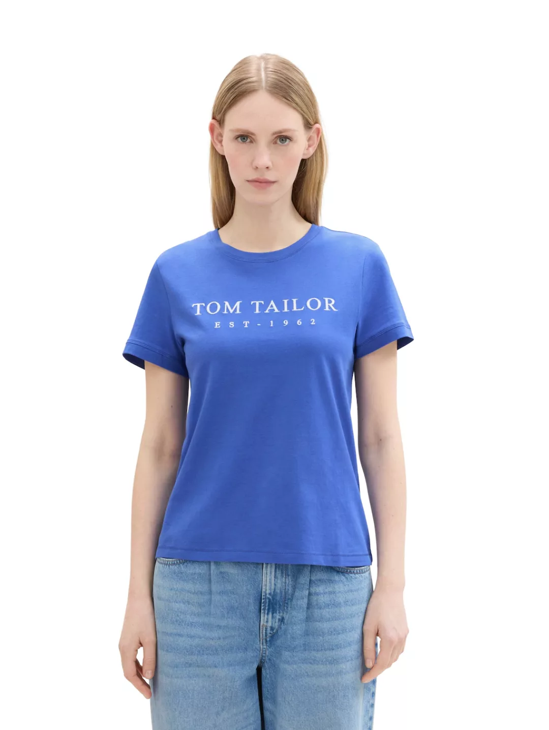 TOM TAILOR Print-Shirt, mit Logo Stickerei günstig online kaufen