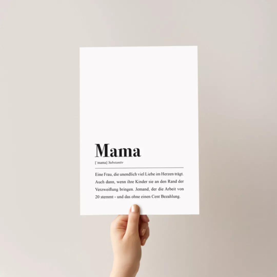 Mama Poster Din A4: Mama Definition günstig online kaufen