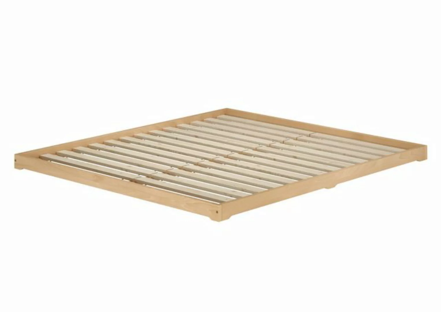 ERST-HOLZ Bett Breites Bodenbett Doppelbett Buche massiv 180x200, Buchefarb günstig online kaufen