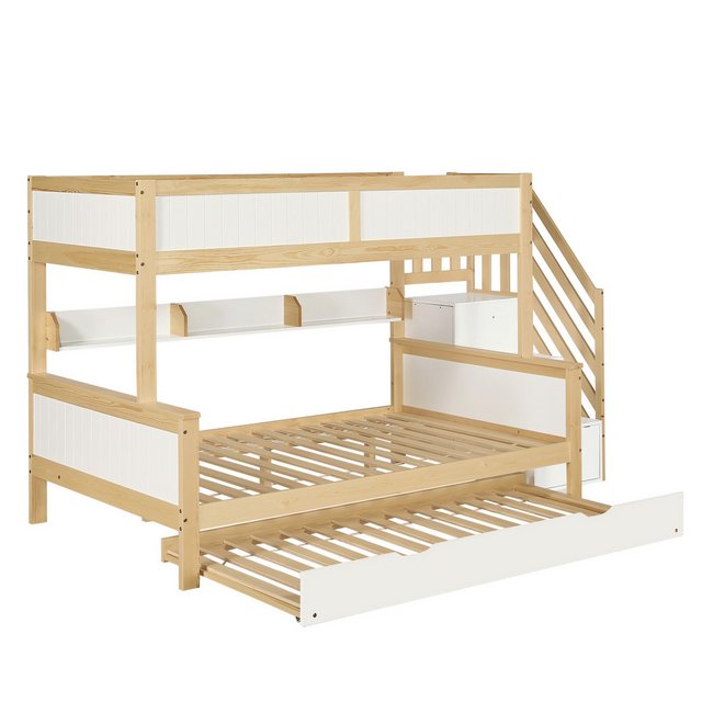 IDEASY Etagenbett 90/120x200cm Holzbett mit Kleiderschrank und Schubladen F günstig online kaufen