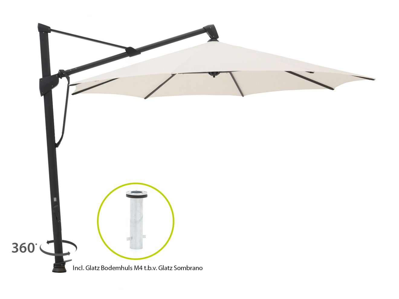 Glatz Sombrano S+ Easy Ampelschirm ø 350 cm günstig online kaufen