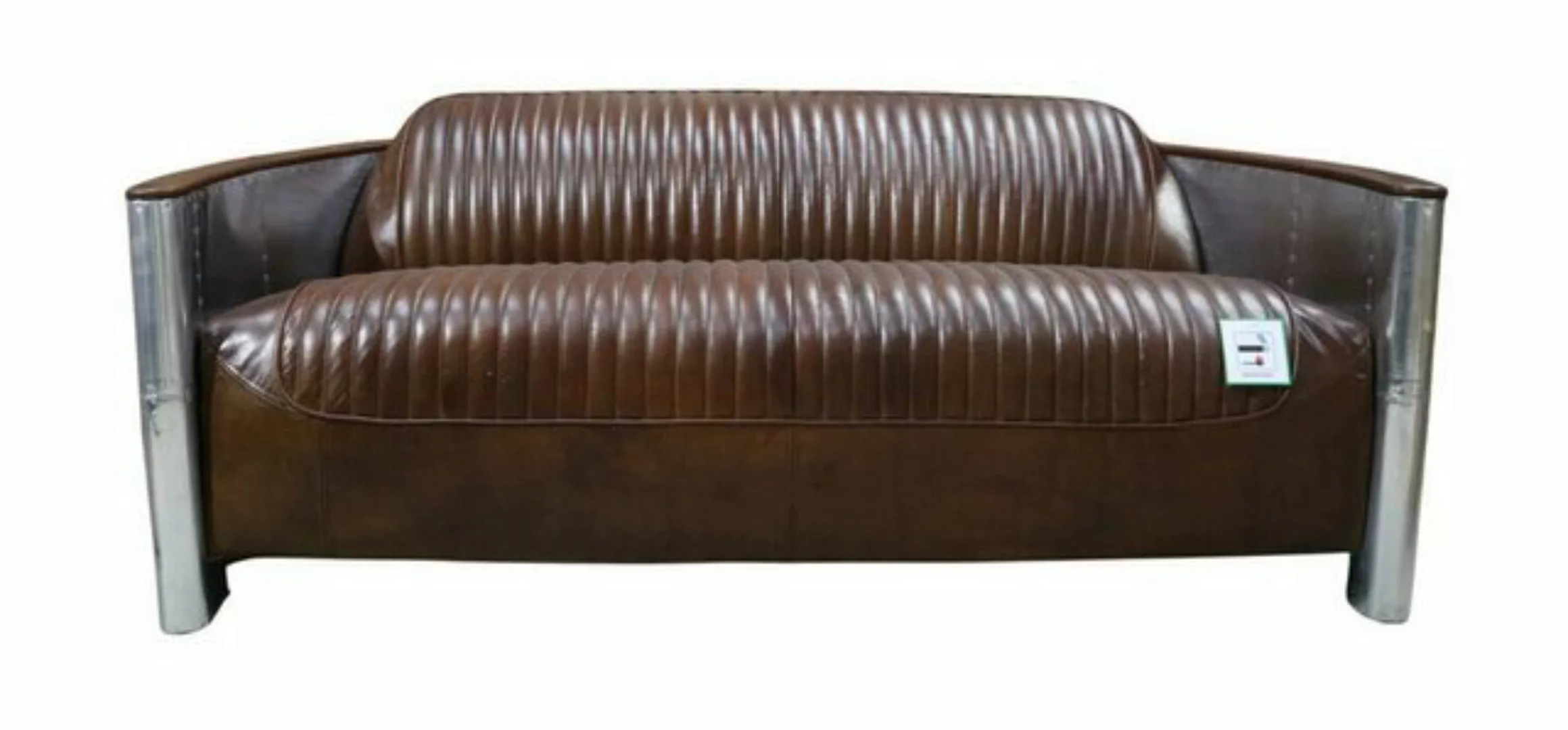JVmoebel Sofa, Echtleder Sofa Leder Designsofa 3-Sitzer Vintage Couch günstig online kaufen