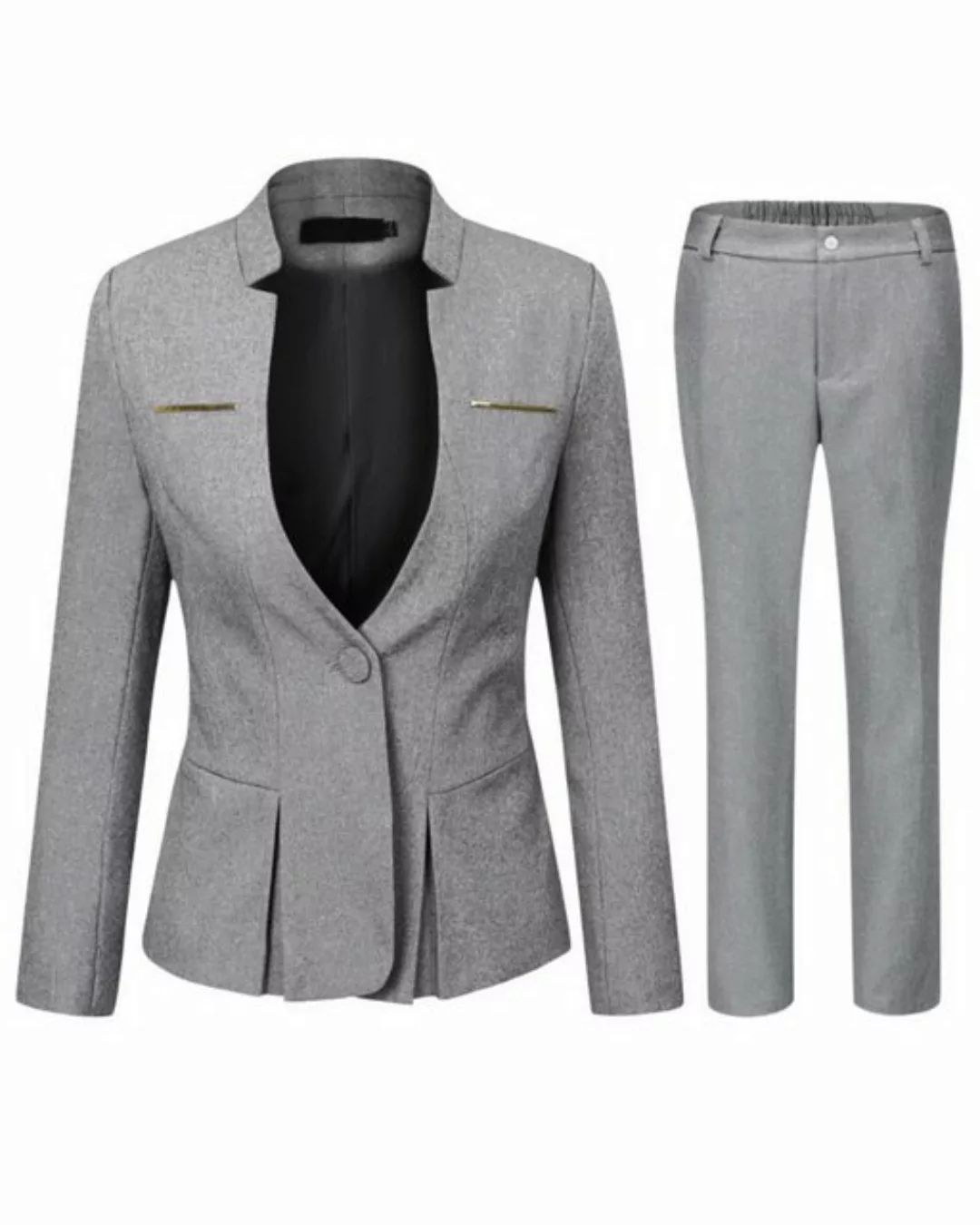 Allthemen Hosenanzug (2 tlg) Damen Eleganter Business Anzug Set mit einem K günstig online kaufen