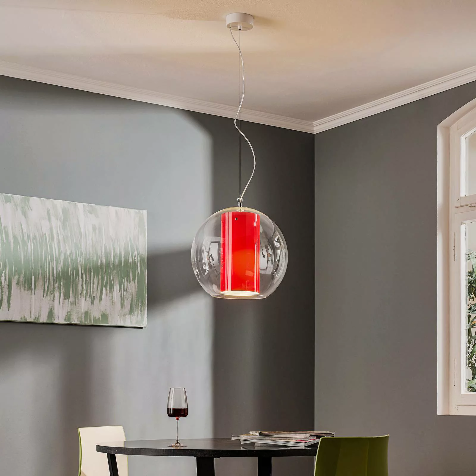 Modo Luce Bolla Hängelampe Kunststoff rot Ø 40 cm günstig online kaufen