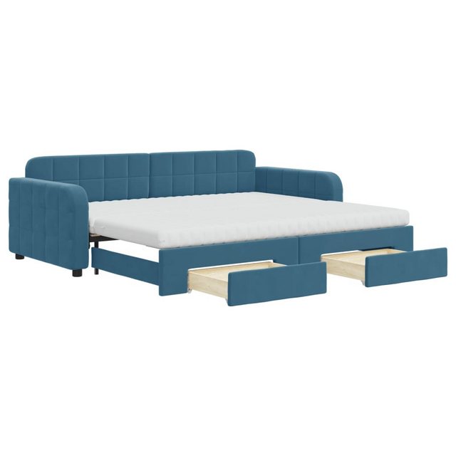 vidaXL Gästebett Gästebett Tagesbett mit Rollbett und Schubladen Blau 90x20 günstig online kaufen