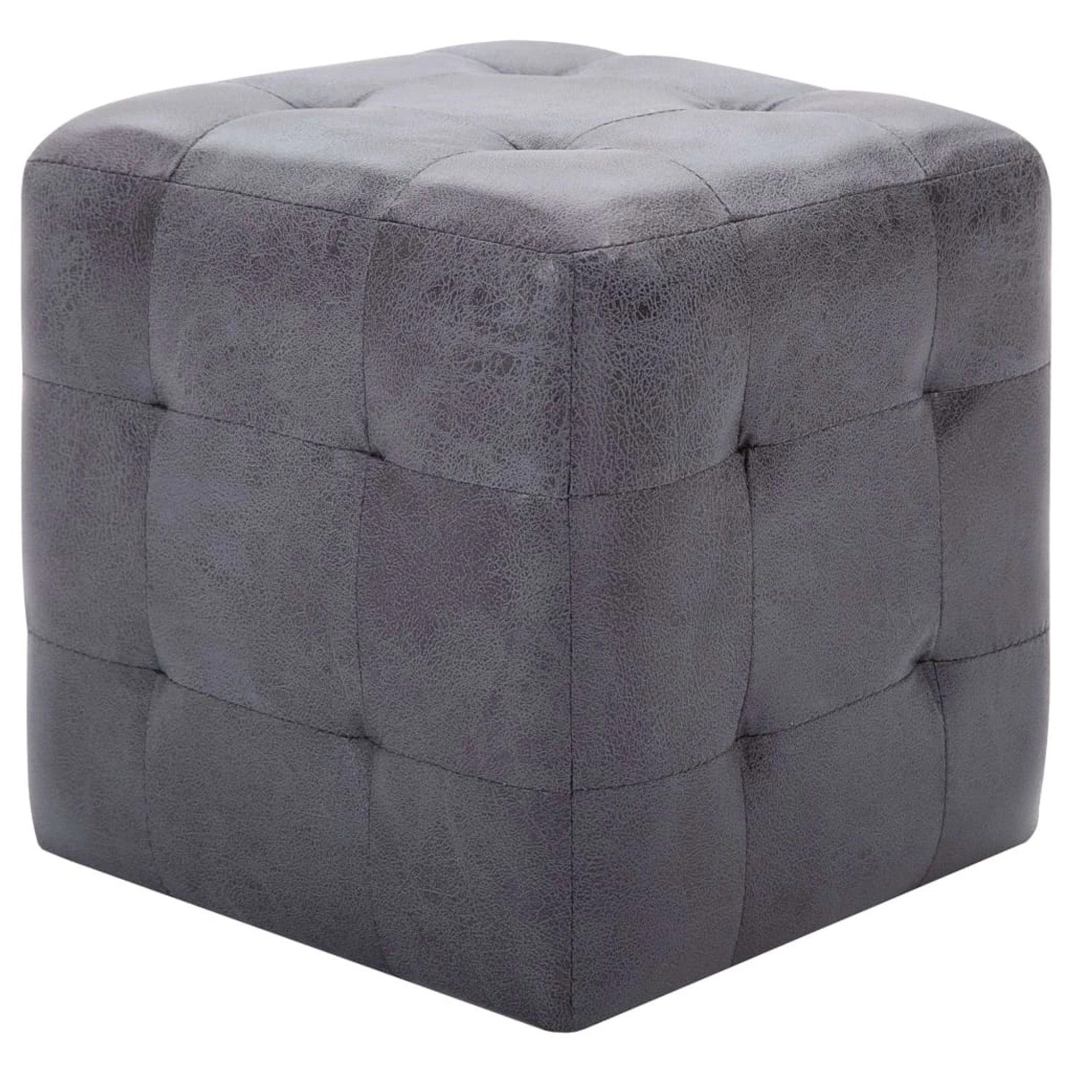 vidaXL Pouf 2 Stk. Grau 30x30x30 cm Wildleder-Optik günstig online kaufen