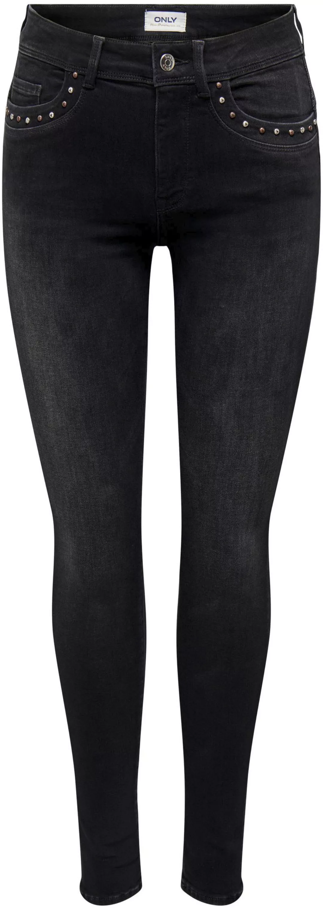 ONLY Skinny-fit-Jeans ONLBLUSH MW DECO SK DNM FG mit Ziernieten günstig online kaufen