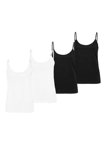 SUBLEVEL Shirttop 4er-Pack Jersey Tanktop mit verstellbaren Spaghettiträger günstig online kaufen