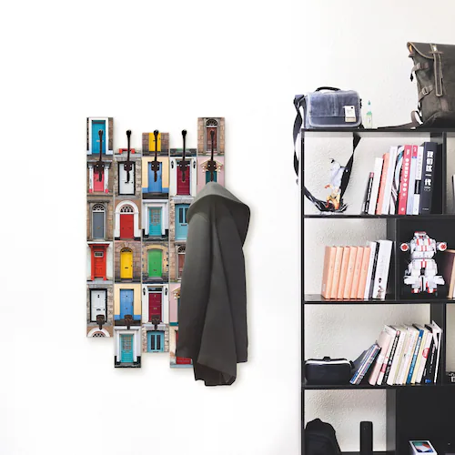 Artland Garderobenleiste »Fotocollage von 32 bunten Haustüren«, teilmontier günstig online kaufen