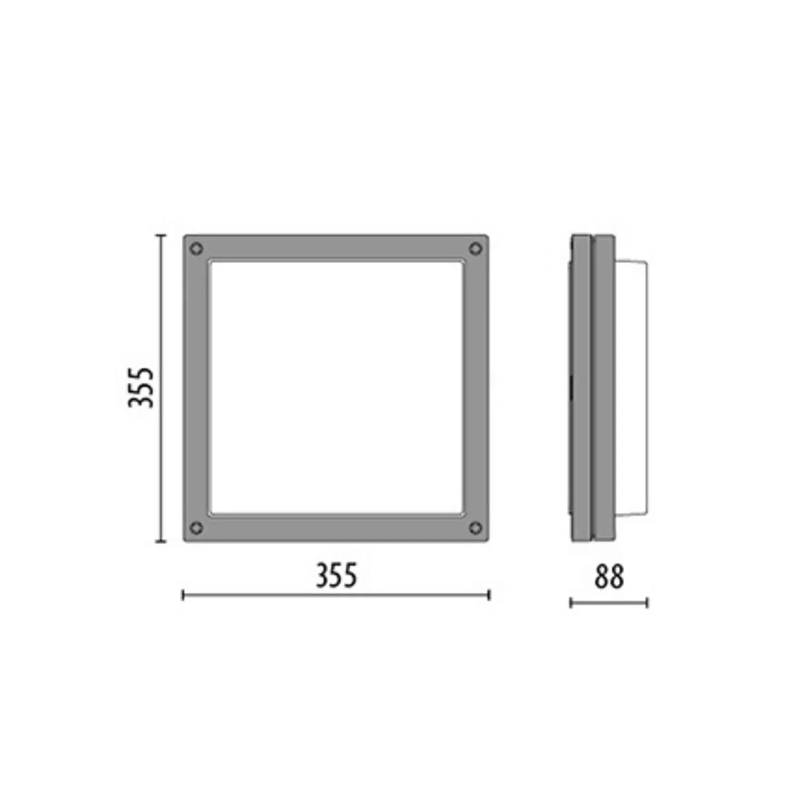 LED-Wandleuchte Bliz Square 40, 3.000K, anthrazit günstig online kaufen