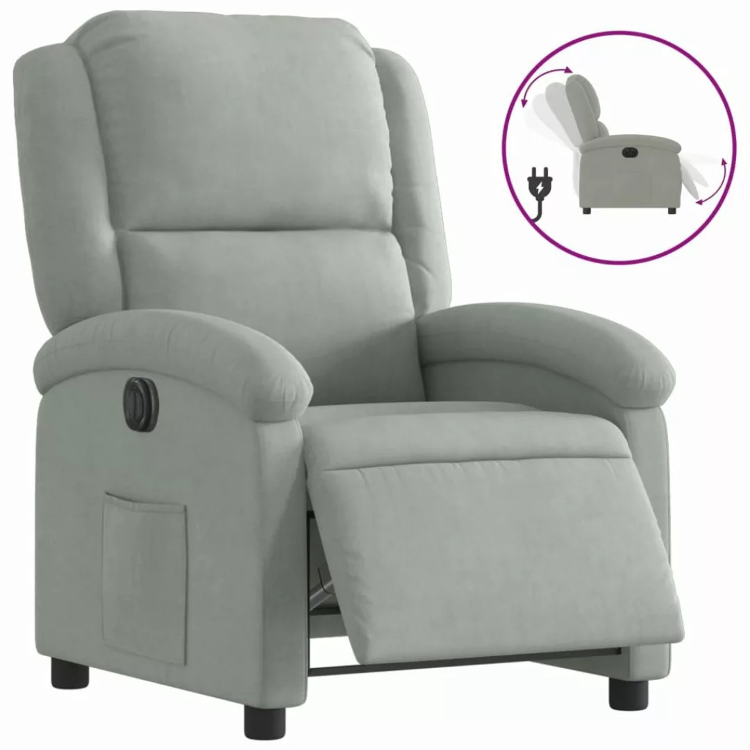 vidaXL Sessel Relaxsessel Elektrisch Hellgrau Samt günstig online kaufen