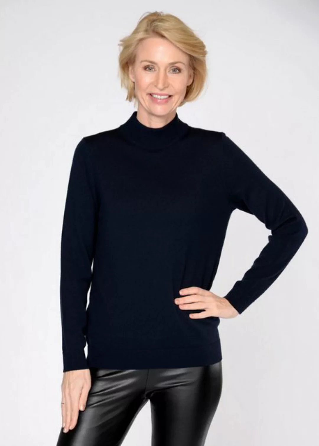 Clarina Strickpullover Stehbund-Pullover, 1/1 Arm,uni günstig online kaufen