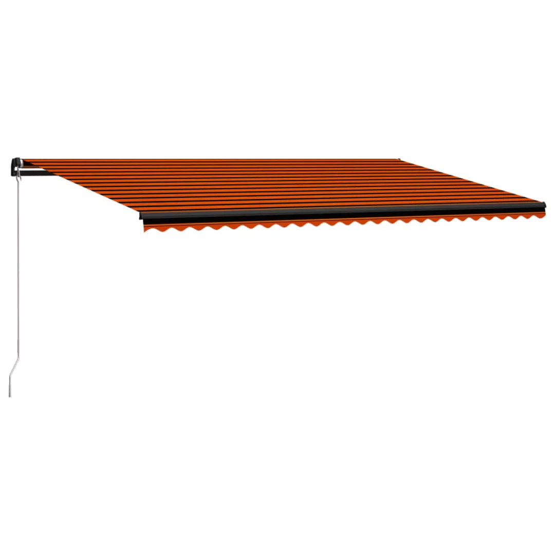 Einziehbare Markise Handbetrieben 600 X 300 Cm Orange Und Braun günstig online kaufen