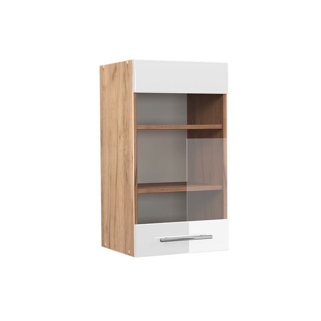 Vicco Glashängeschrank Fame-Line, Weiß Hochglanz/Goldkraft Eiche, 40 cm günstig online kaufen