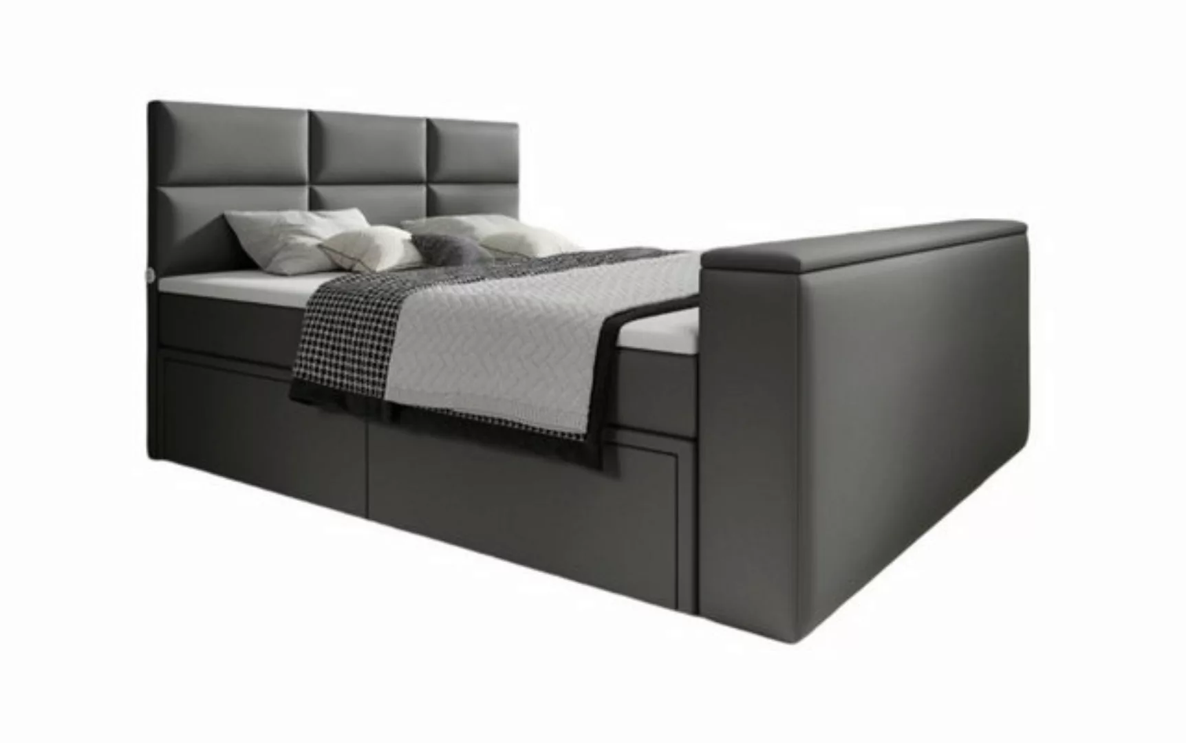 Luxusbetten24 Boxspringbett Carito, mit TV Lift, USB-Anschluss und Stauraum günstig online kaufen