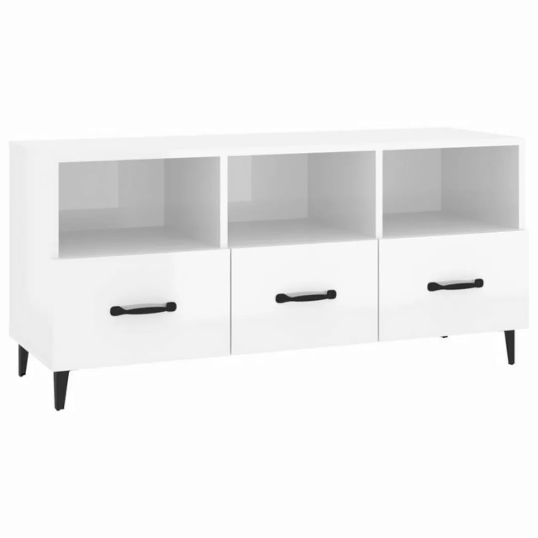 furnicato TV-Schrank Hochglanz-Weiß 102x35x50 cm Holzwerkstoff (1-St) günstig online kaufen