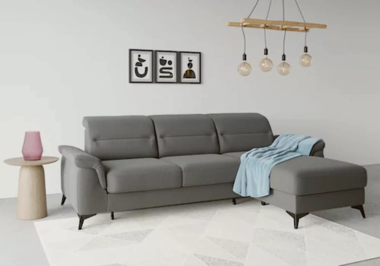 sit&more Ecksofa »Sinatra L-Form«, mit Recamiere, optional mit Kopfteilvers günstig online kaufen