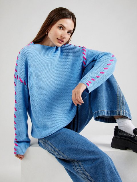 Zwillingsherz Strickpullover ""Stitching"", mit kontrastfarbigen Nähten und günstig online kaufen