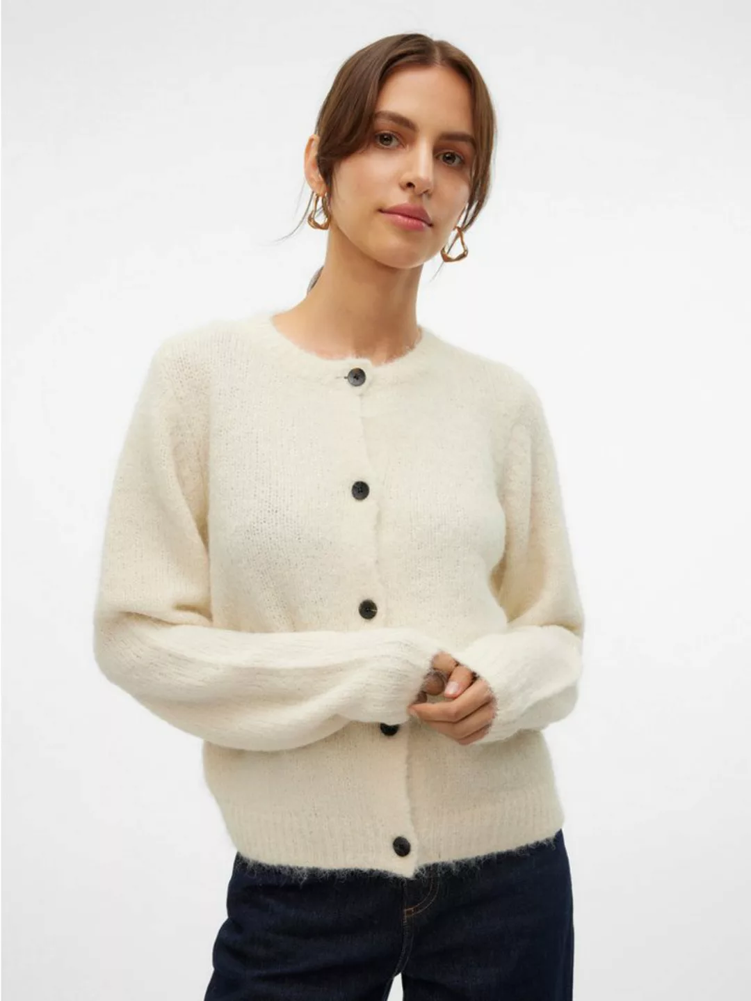 Vero Moda Strickjacke VMNOVAH LS O-NECK BUTTON CARDI GA NOOS günstig online kaufen