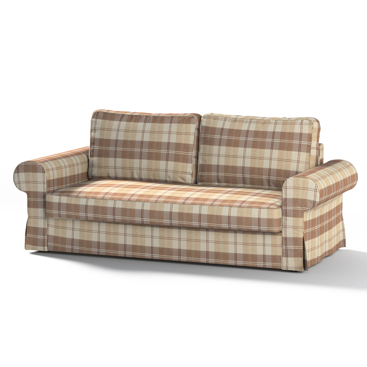 Bezug für Backabro 3-Sitzer Sofa ausklappbar, braun-beige, Bezug für Backab günstig online kaufen