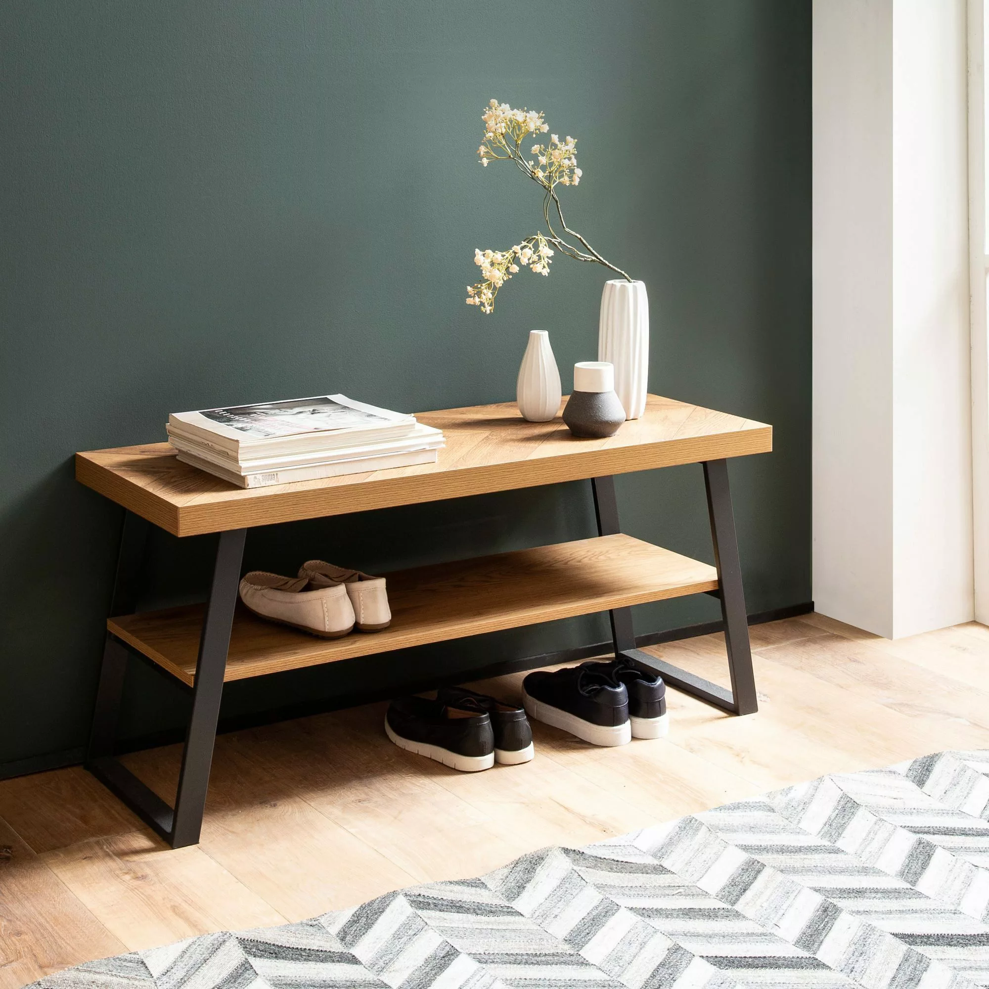 FINEBUY Schuhbank FB103439 (Garderobenbank 100x41x40 cm günstig online kaufen