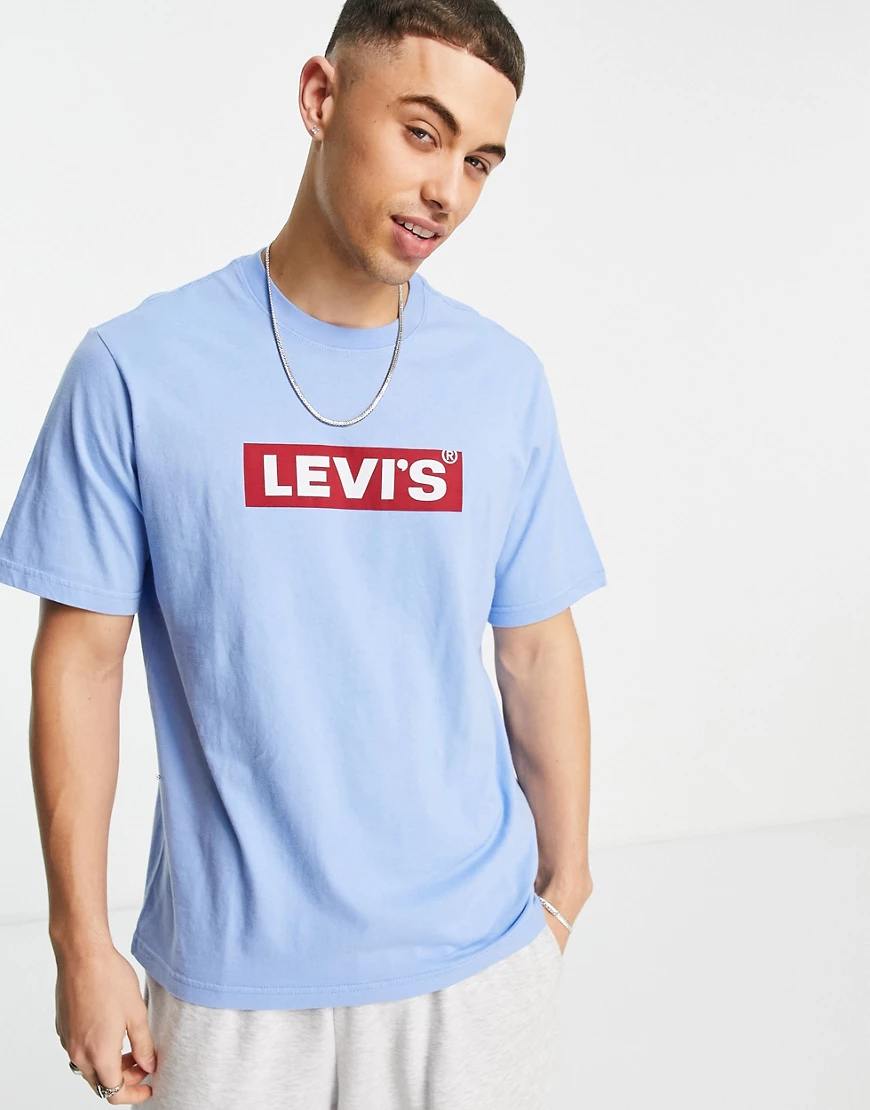 Levi's – T-Shirt in Blau mit Boxtab-Logo günstig online kaufen