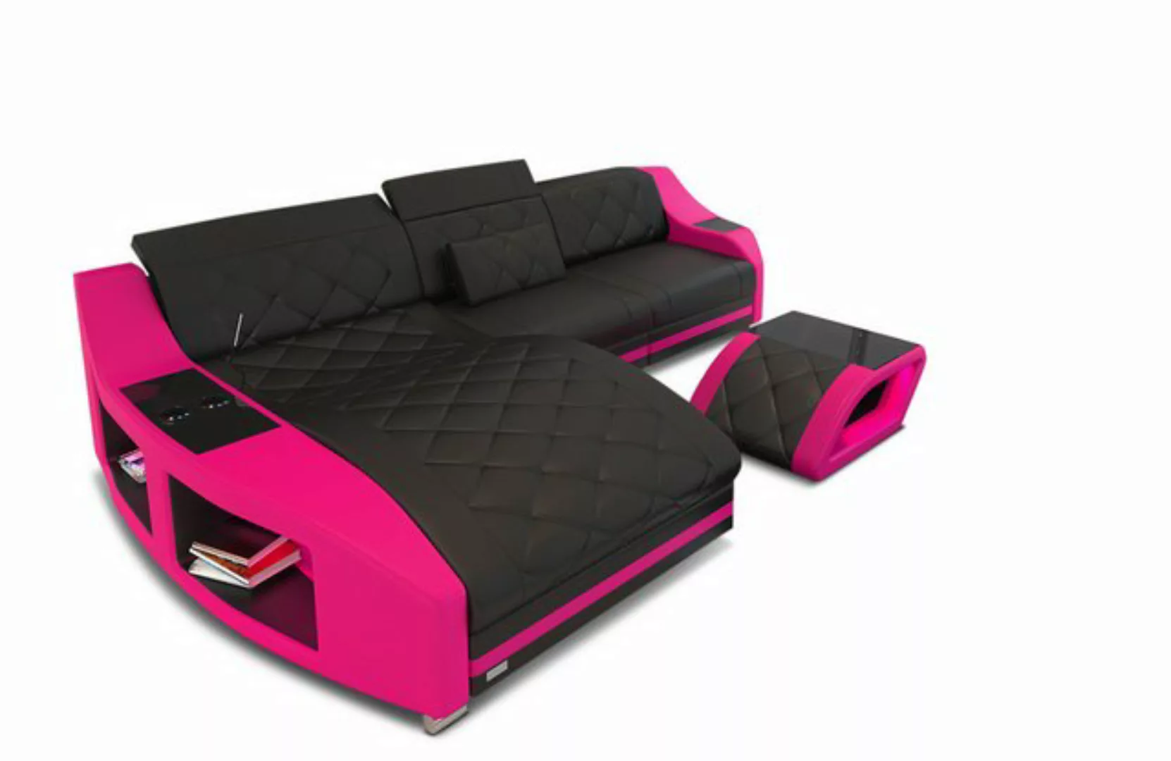 Sofa Dreams Ecksofa Couch Ledersofa Swing L Form Leder Sofa, mit LED, wahlw günstig online kaufen