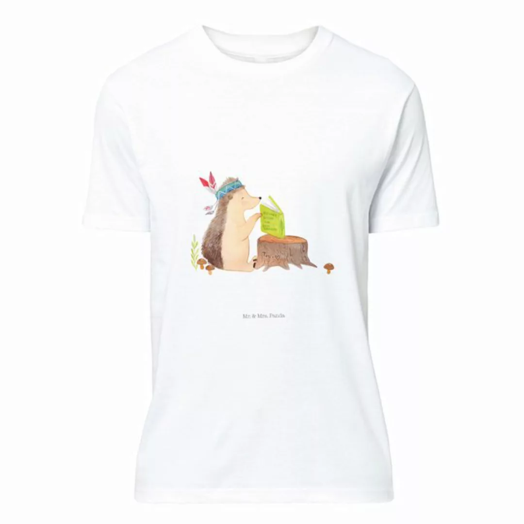 Mr. & Mrs. Panda T-Shirt Igel mit Federkopfschmuck - Weiß - Geschenk, Nacht günstig online kaufen