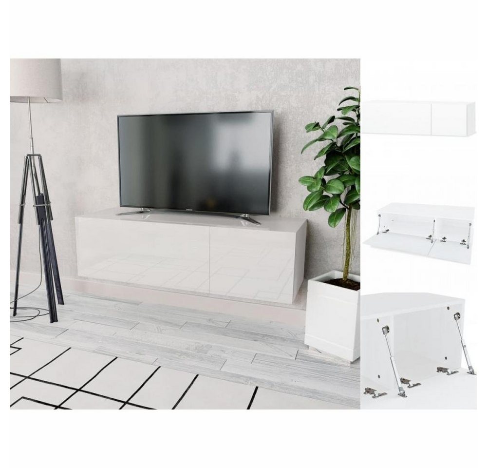vidaXL TV-Schrank TV-Schrank Spanplatte 120 x 40 x 34 cm Hochglanz Weiß Low günstig online kaufen