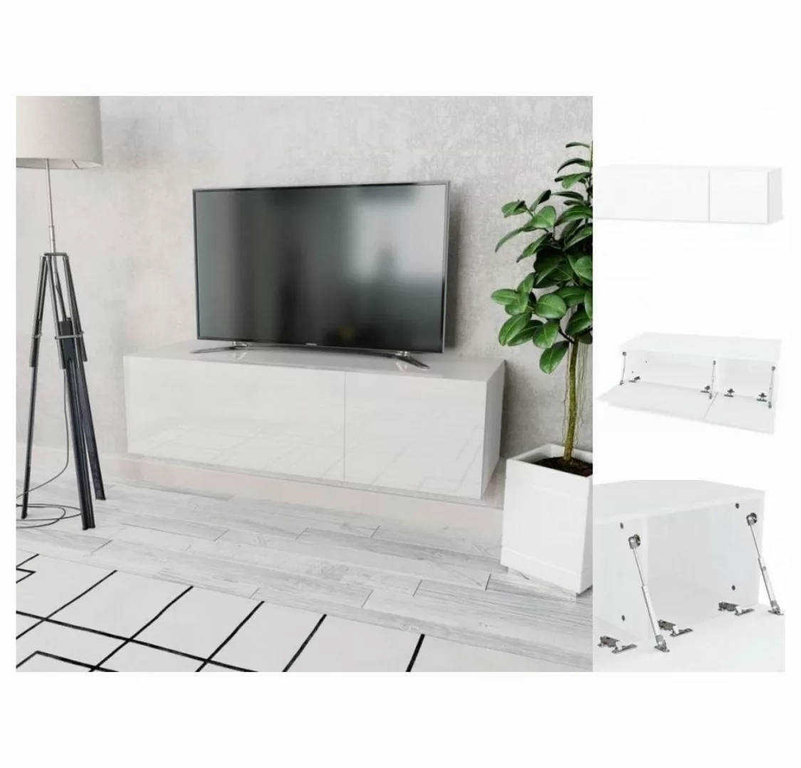 vidaXL TV-Schrank TV-Schrank Spanplatte 120 x 40 x 34 cm Hochglanz Weiß Low günstig online kaufen