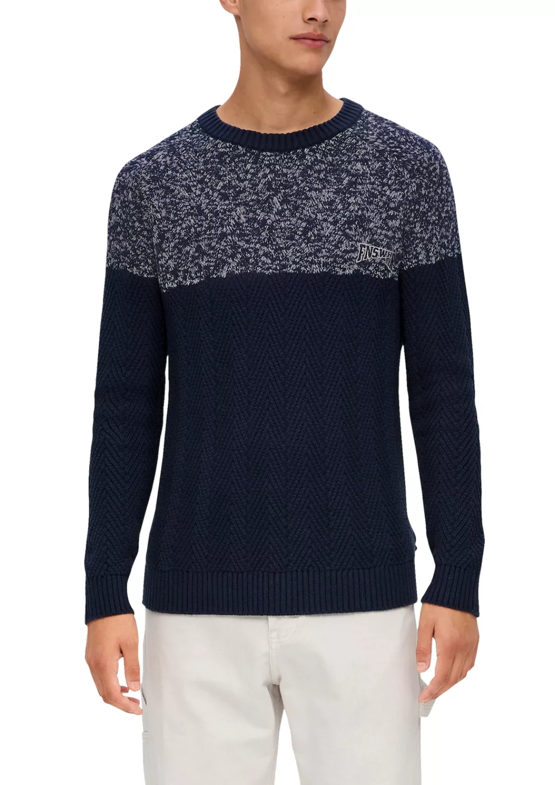 QS Strickpullover in Colorblock-Optik günstig online kaufen