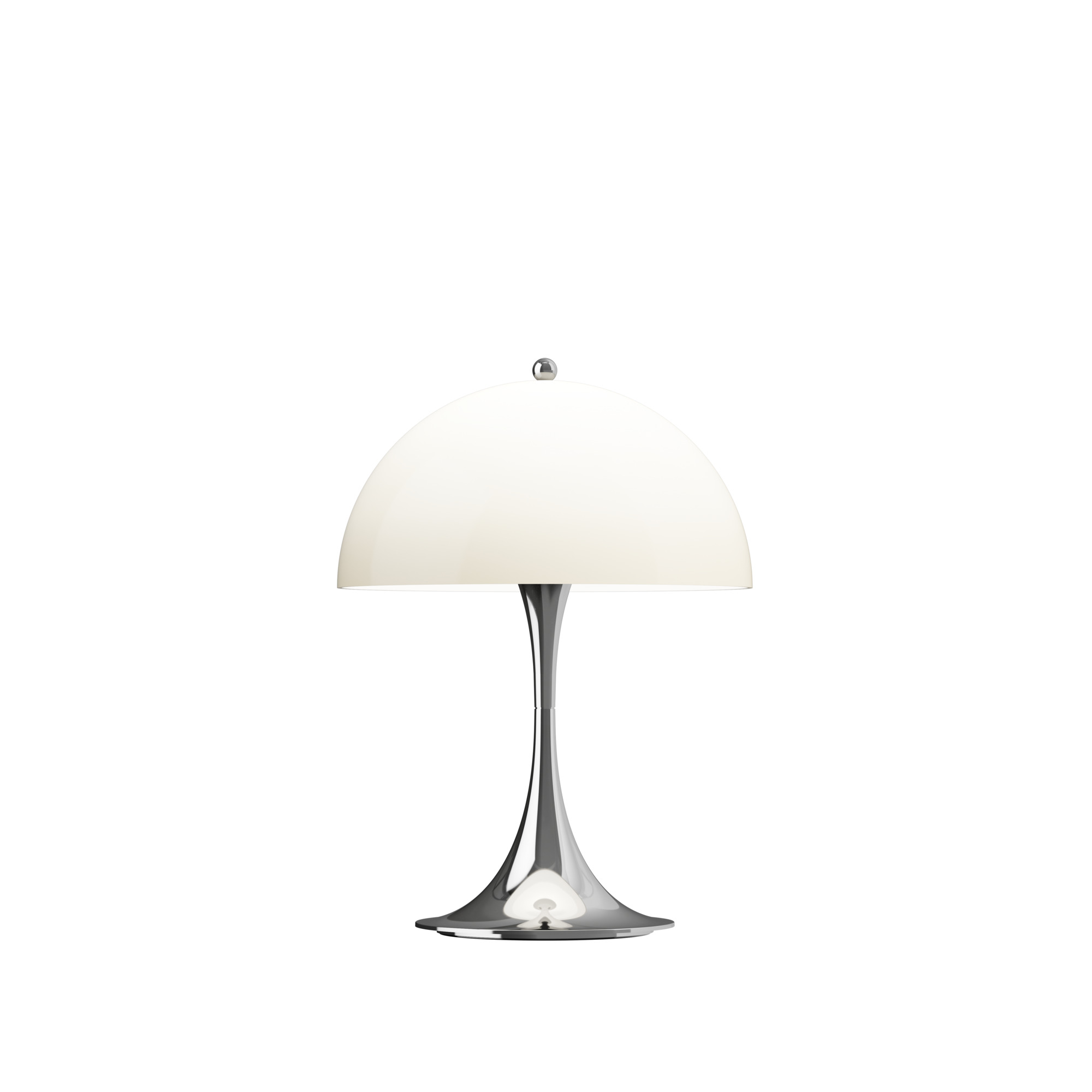 Panthella 250 tragbare Tischleuchte Chrom Opal Beige günstig online kaufen
