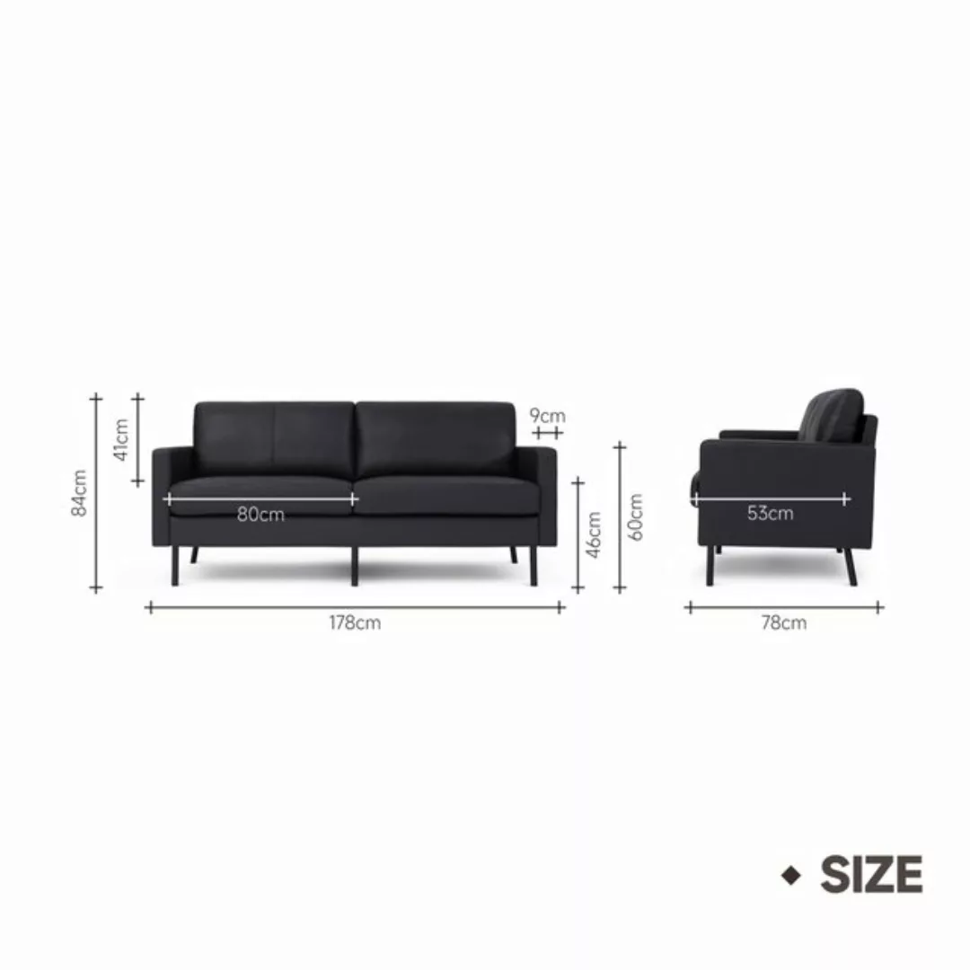 Z-Hom Sofa Z-Hom Leder Sofa Modell 001, 2-Sitzer-/ 3-Sitzer-Sofa, Moderne C günstig online kaufen