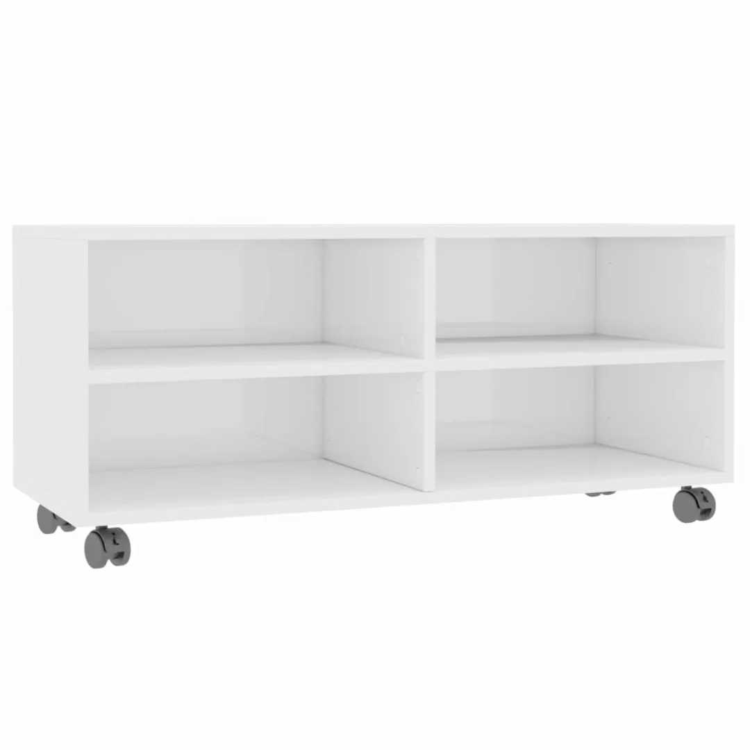 Tv-schrank Mit Rollen Hochglanz-weiß 90ã35ã35 Cm Spanplatte günstig online kaufen