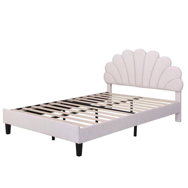 EXTSUD Polsterbett Polsterbett Doppelbett 140 x 200 cm mit blumenförmigem K günstig online kaufen