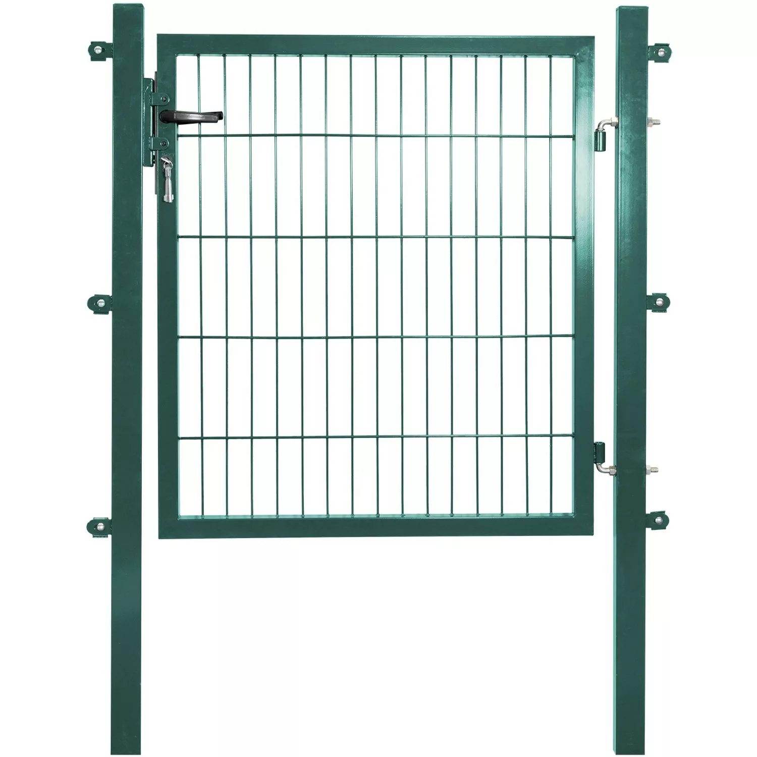 Solid Einzeltor Stahl Grün mit Füllung für Doppelstabmatte 100 cm x 100 cm günstig online kaufen