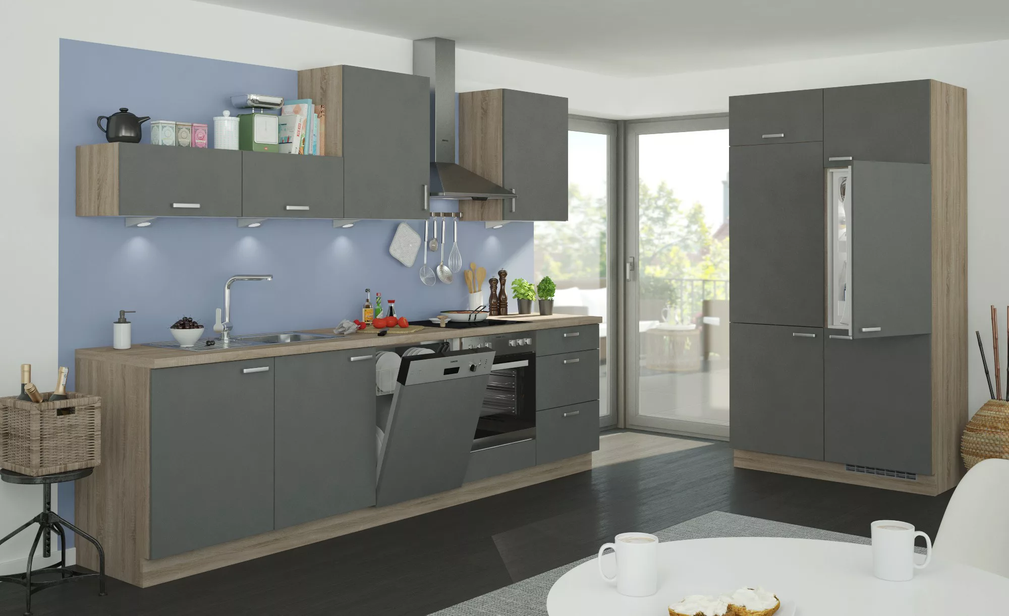 Küchenzeile ohne Elektrogeräte  Fürth ¦ rot Küchen-online > Küchenblöcke oh günstig online kaufen