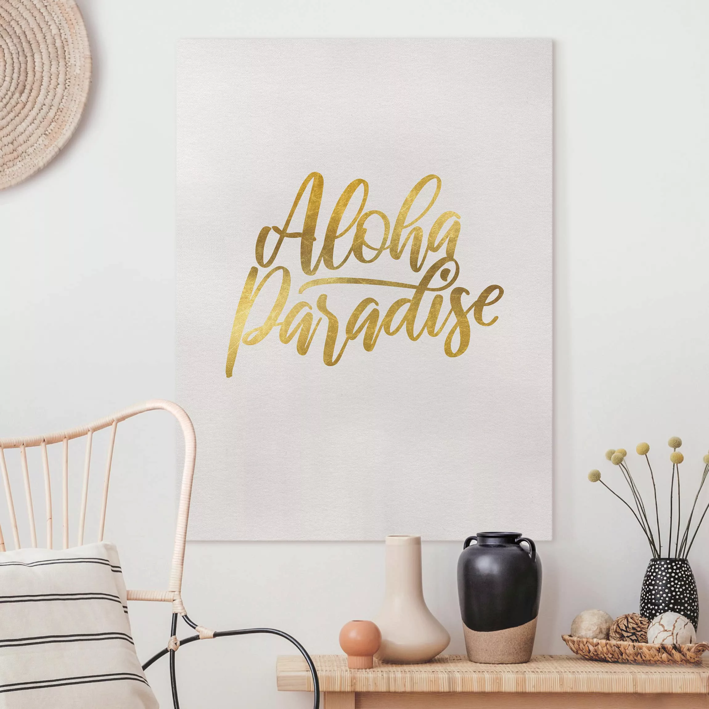 Leinwandbild - Hochformat Gold - Aloha Paradise günstig online kaufen