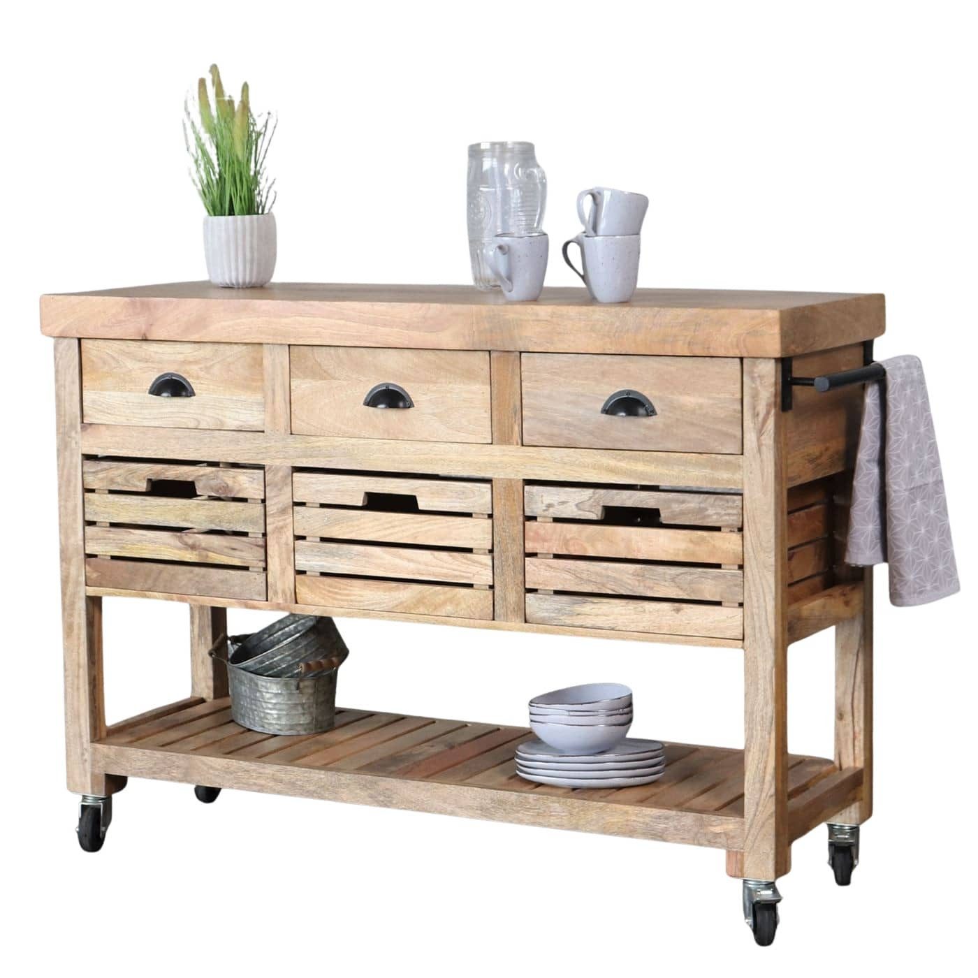 baario Küchenwagen Servierwagen ZAGON Holz, massiv günstig online kaufen