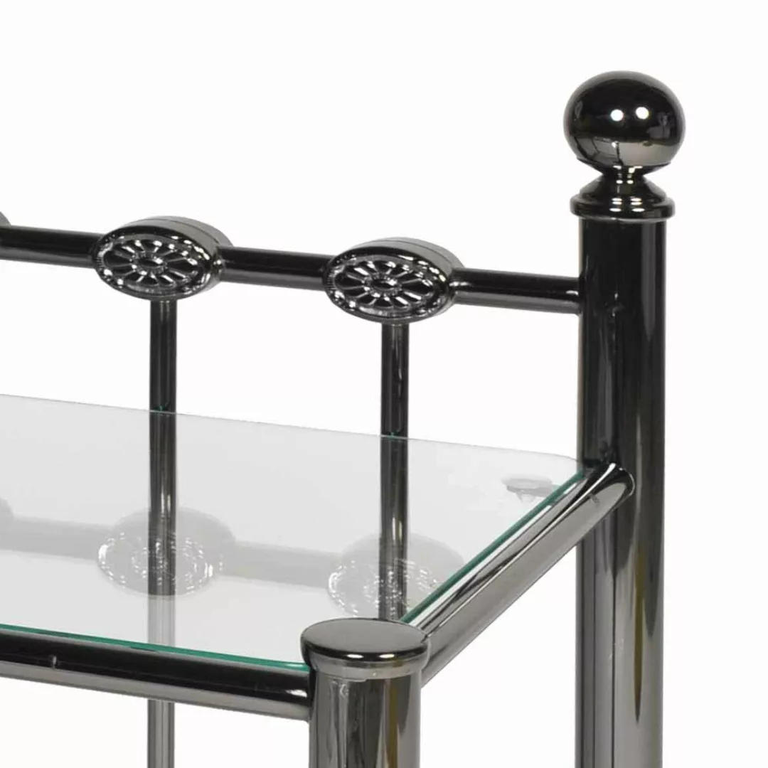 Nachttisch in Schwarz Nickel Glasplatte günstig online kaufen