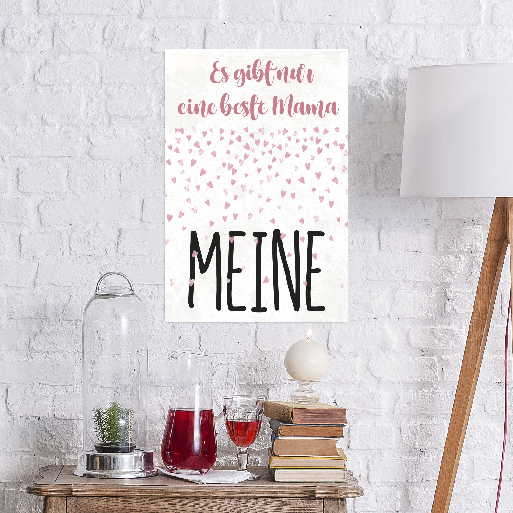 queence Metallbild "Meine Mama", Schriftzüge-Schriftzug-Herzen, (1 St.), St günstig online kaufen