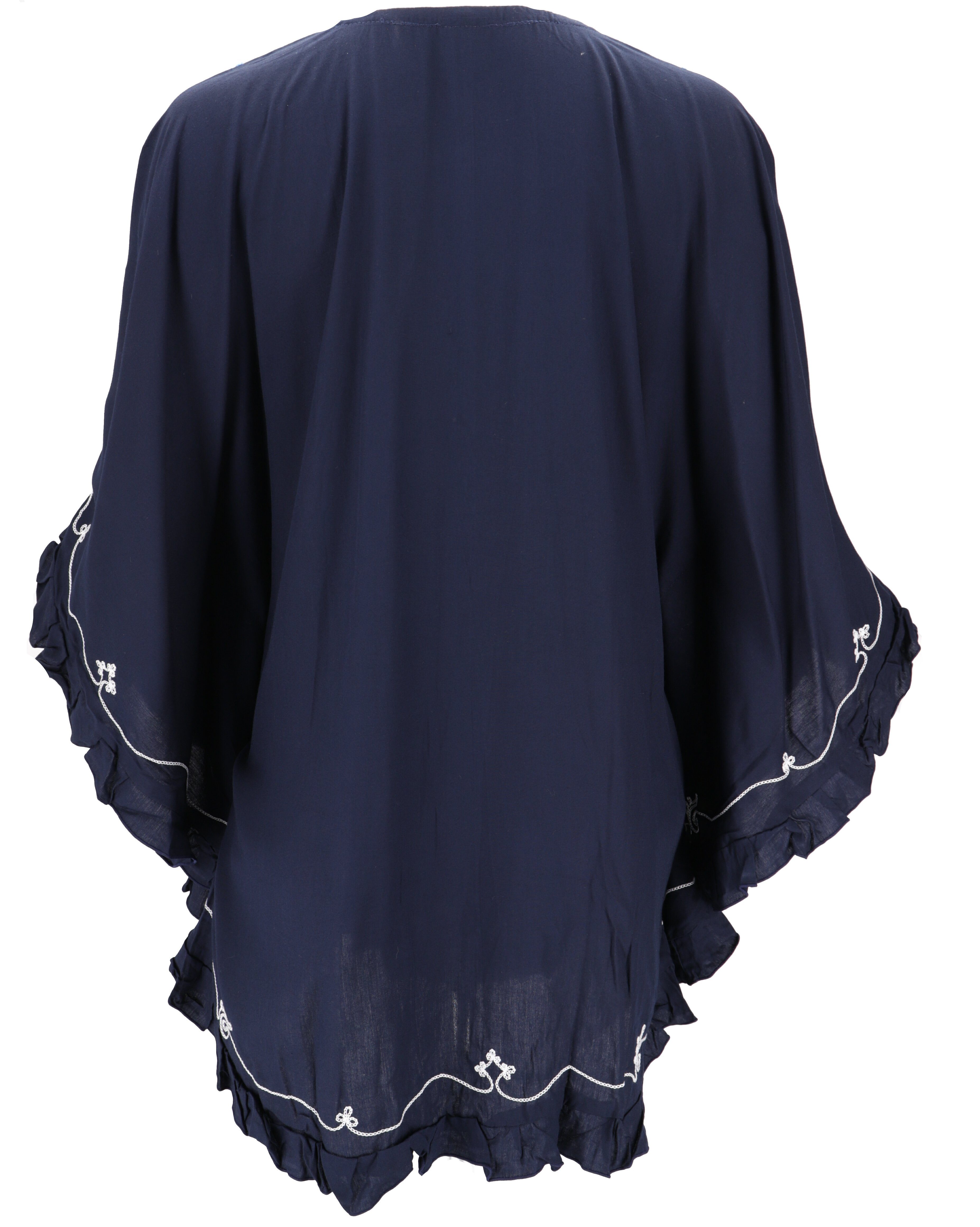 Guru-Shop Longbluse Bestickter Hippie Poncho, Tunika, günstig online kaufen