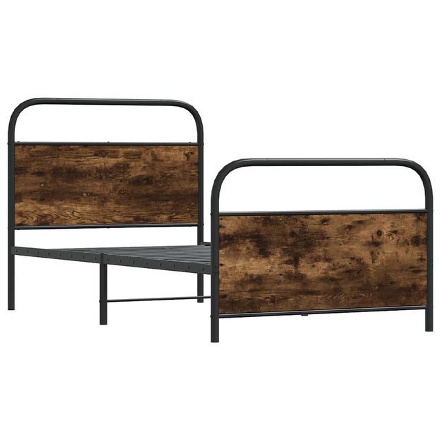 vidaXL Bett Bettgestell ohne Matratze 107x203 cm Räuchereiche Holzwerkstoff günstig online kaufen